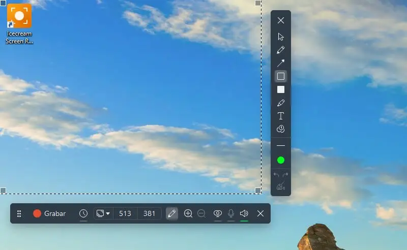 Icecream Screen Recorder - Panel de dibujo Icecream Screen Recorder - Panel de dibujo